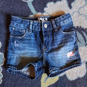 Gap Girls “distressed” jean shorts